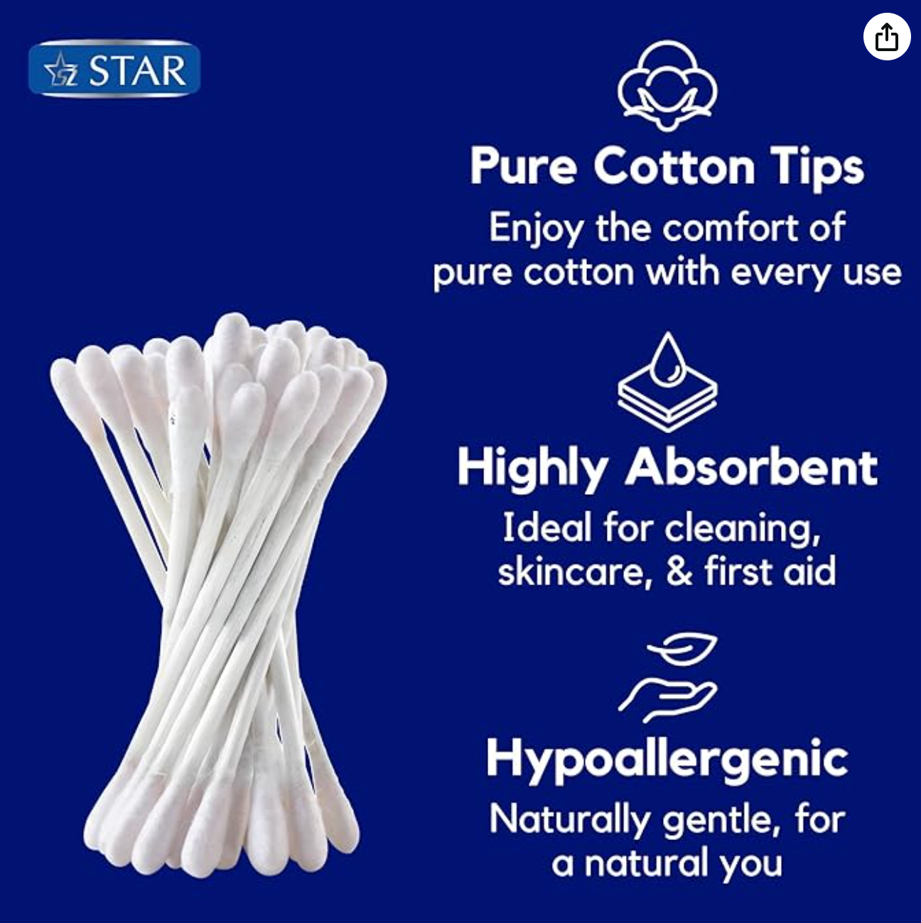 SZ Star Cotton Buds - 200 Piece