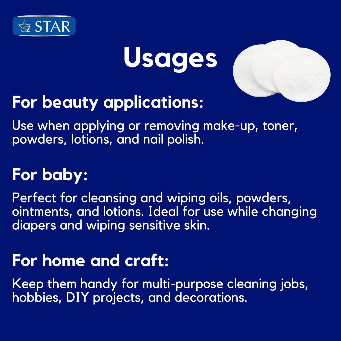 SZ STAR 80 Cotton Make-up Pads